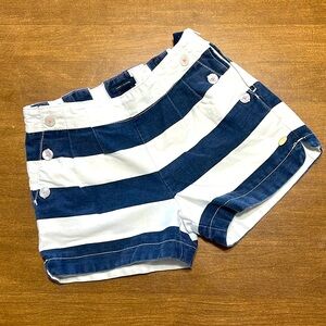 TOMMY HILFIGER Girls Navy & White Striped Denim Shorts